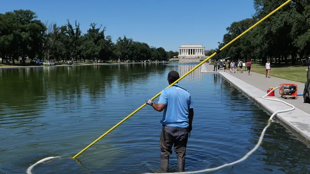 Trump administration spends millions on reflecting pool renovation that turns green