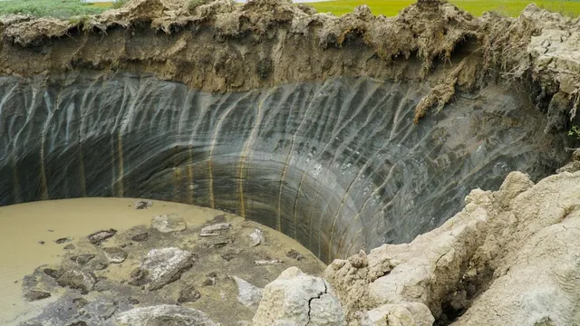 Batagaika Crater expands rapidly and endangers climate stability