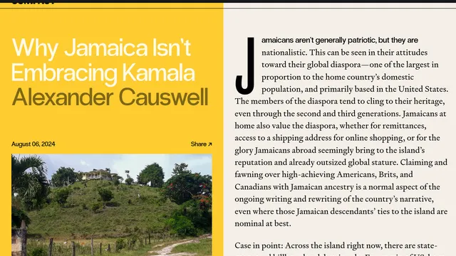 Why Jamaica Isn’t Embracing Kamala