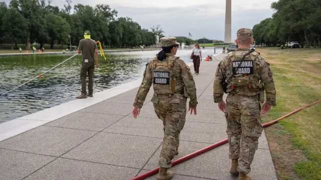 Trump blames leftist vandals for algae bloom in reflecting pool