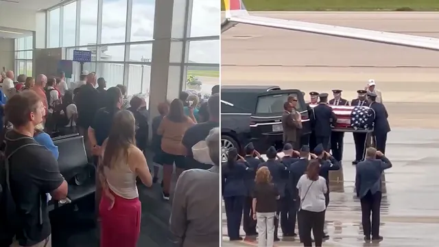 Travelers honor fallen service member at airport