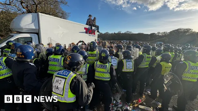 Police arrest ten after facing violence during illegal rave shutdown