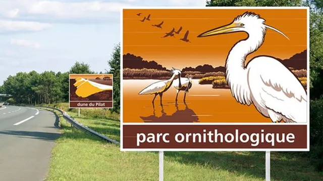 Motorway signs educate drivers about France's rich culture and history