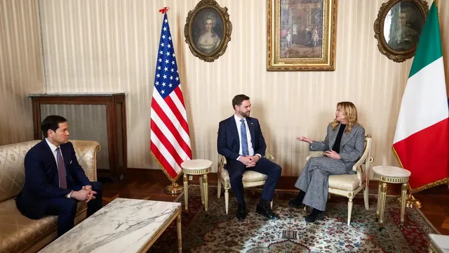 Vice President JD Vance discusses US-Italy relations with Giorgia Meloni