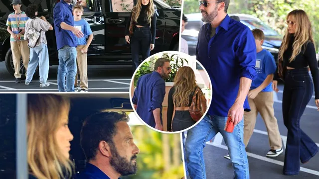 Jennifer Lopez and Ben Affleck share a kiss at brunch in Beverly Hills