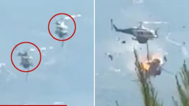 Firefighting helicopters collide in Greece during wildfire battle