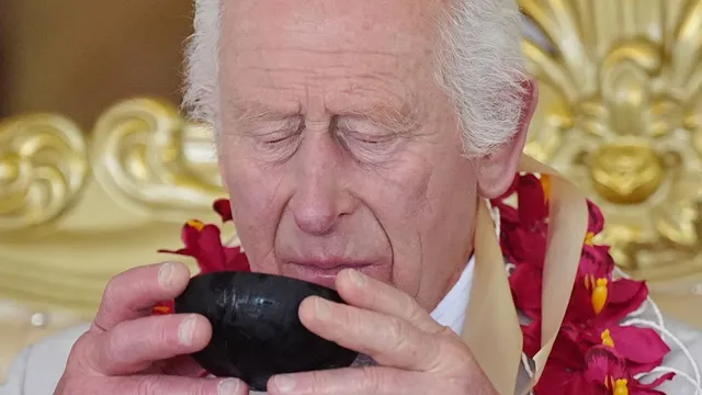 King Charles breaks the law by drinking kava in Samoa