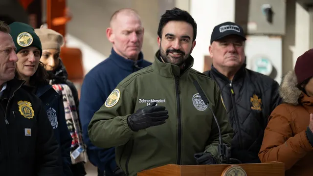 Zohran Mamdani shovels snow as New York faces historic winter storm