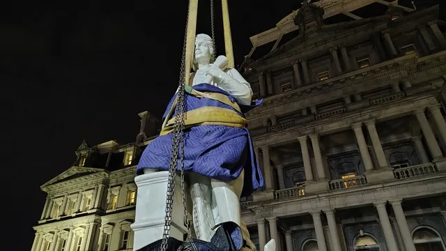 Trump honors Columbus by placing statue near the White House