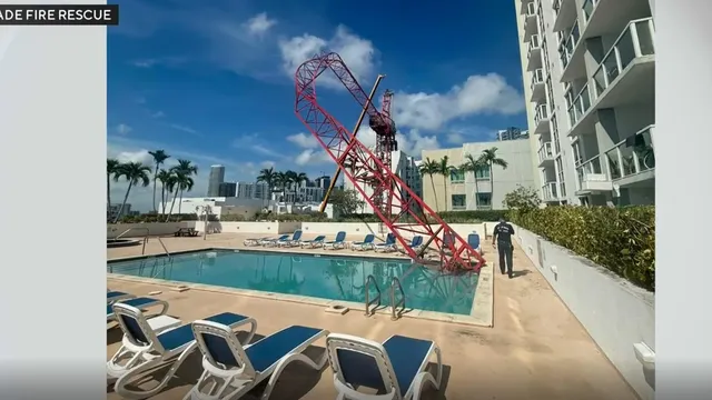 Crane collapses into pool at Brickell apartment building
