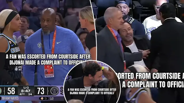 DiJonai Carrington temporarily removes fan from courtside seat during game