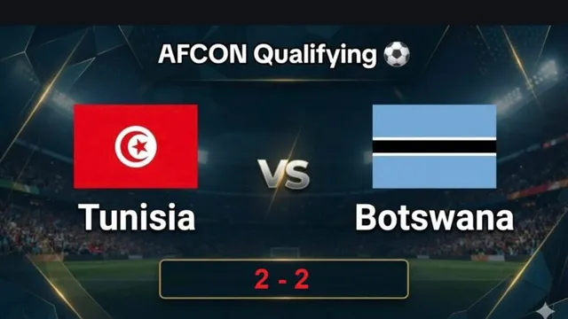 Tunisia draws 2-2 with Botswana in Africa Cup of Nations qualifier, scoring both goals through Hazem Mastouri