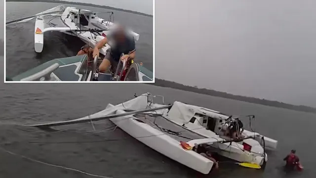 Boaters rescued after catamaran crashes near Florida bridge