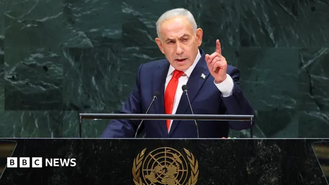 Dozens of UN envoys walk out of Israeli Prime Minister Benjamin Netanyahu's speech to the UN General Assembly