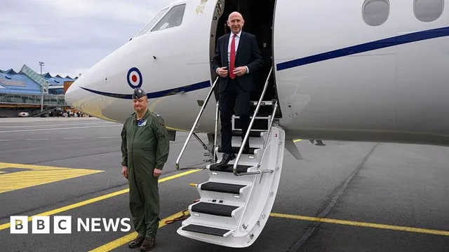 RAF jet carrying John Healey faces signal jam near Russian border