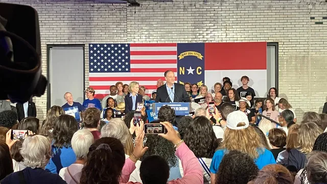 Gwen Walz and Doug Emhoff rally in North Carolina for Democrats