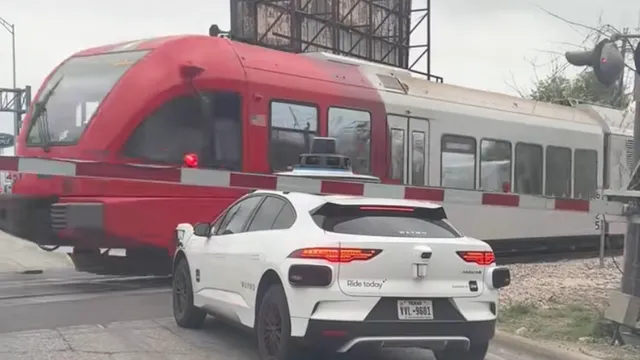 Waymo encounters dangerous situation as train nearly collides with driverless car