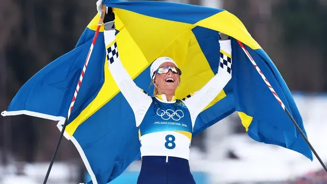 Frida Karlsson secures gold in women's skiathlon at Milano Cortina Games