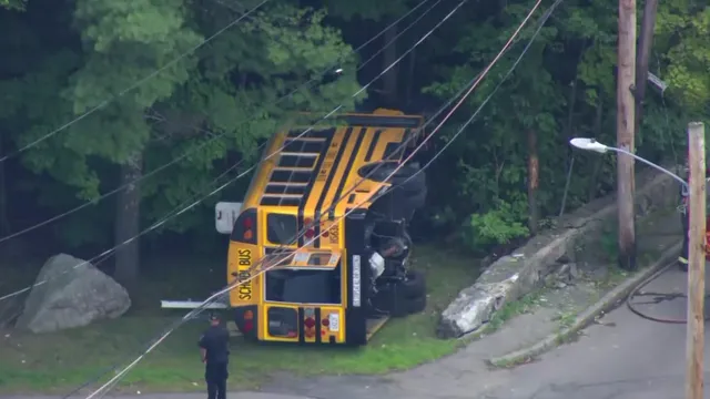 School bus rollover in Boston sends four to the hospital