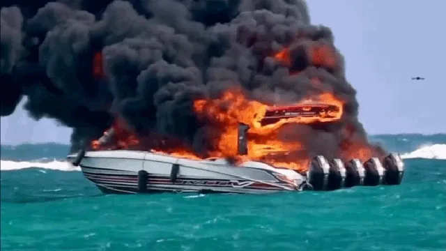 Nebraska tourists rescued after their boat catches fire off Miami Beach