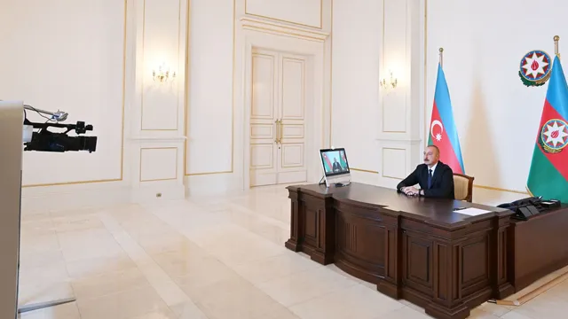 Azerbaijan's President Ilham Aliyev announces liberation of settlements in Jabrayil district during Nagorno-Karabakh conflict