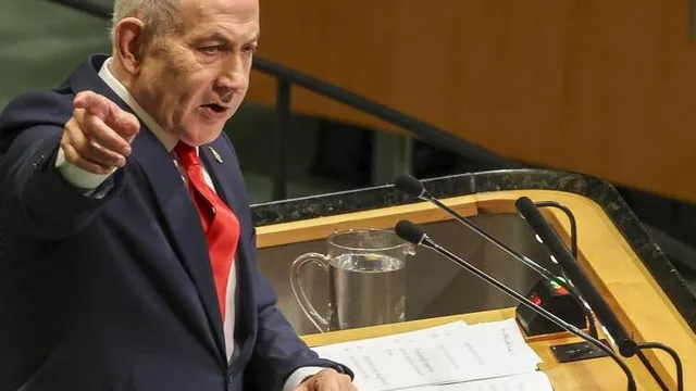 Dozens of UN envoys walk out of Israeli Prime Minister Benjamin Netanyahu's speech to the UN General Assembly