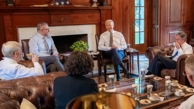 Albanese visits Biden"s home after US economy claims debunked