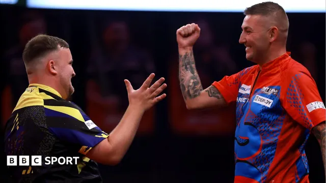 Luke Littler beats Nathan Aspinall 10-9 to reach World Series of Darts Finals quarter-finals in Amsterdam