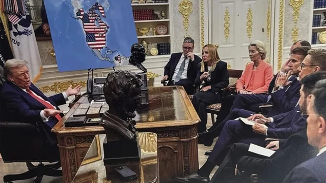 Trump challenges global leaders with map claiming Greenland for US