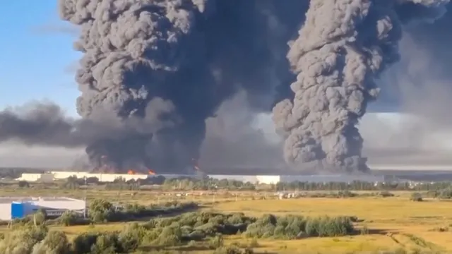 Ukrainian drones strike Russian warehouses, causing casualties