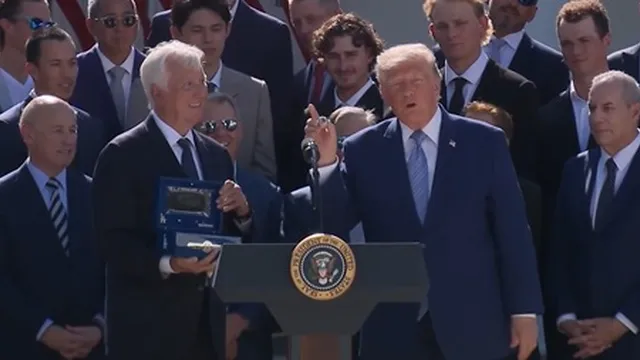 Trump celebrates Dodgers' back-to-back World Series wins at the White House