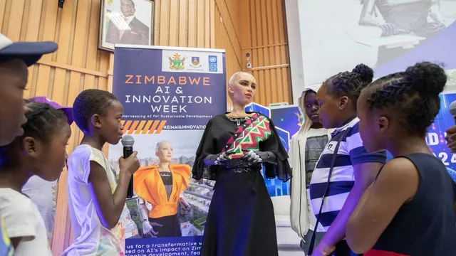 Sophia steals the spotlight at the Zimbabwe innovation fair