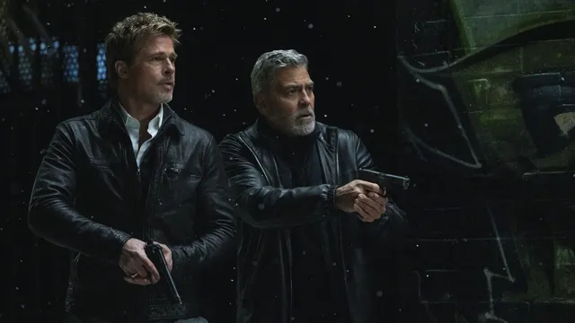 Clooney and Pitt clash in crime cleanup caper in Wolfs
