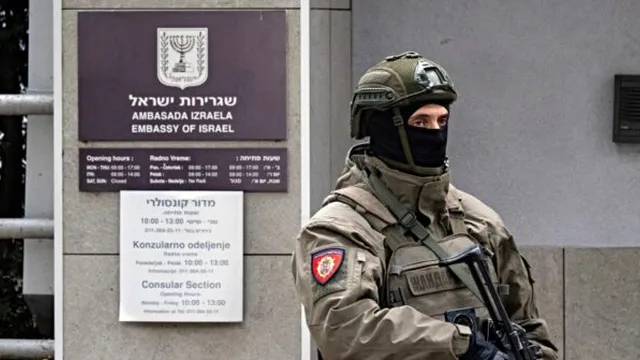 Minor attacker shot dead after assaulting guard outside Israeli Embassy in Belgrade
