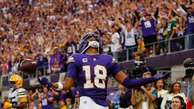 Minnesota Vikings wide receiver Justin Jefferson scores two touchdowns in season-opening win over Green Bay Packers