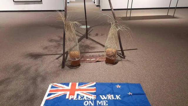 Art gallery removes flag artwork after public protests