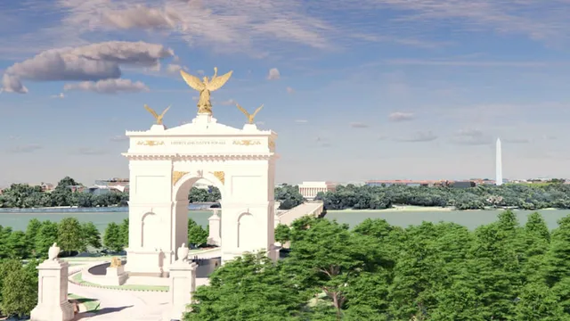 Trump proposes 250-foot arch amid legal challenges