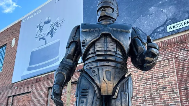 RoboCop statue finally stands guard in Detroit