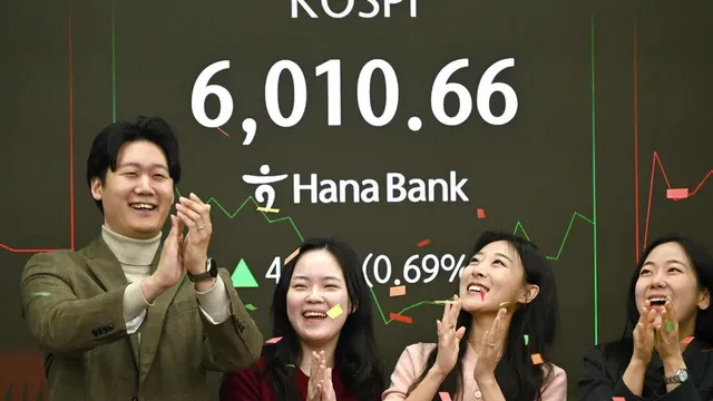 South Korea's Kospi index crosses 6,000 as tech stocks surge