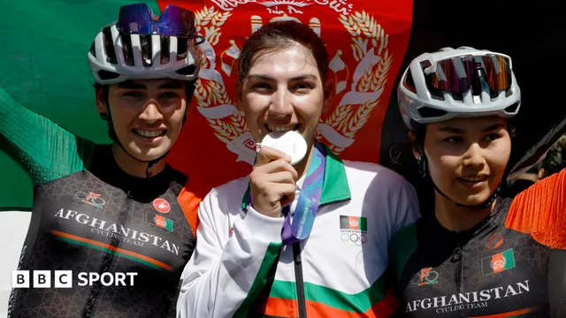Afghan cyclist Fariba Hashimi wins Asian Games silver medal after fleeing Taliban rule