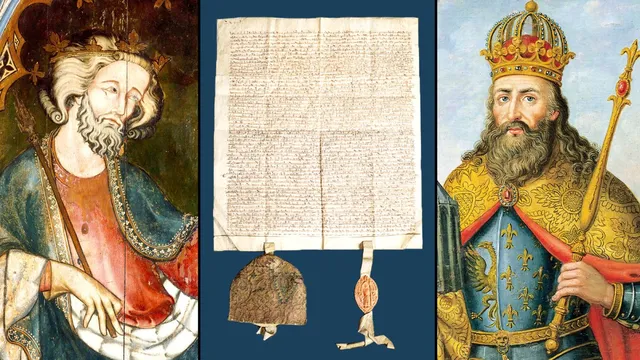Was the burial shroud of Charlemagne discovered in Westminster Abbey?