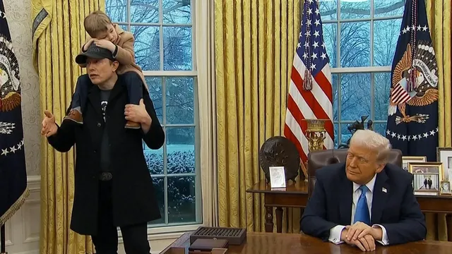 Elon Musk showcases son during contentious Oval Office presser with Trump