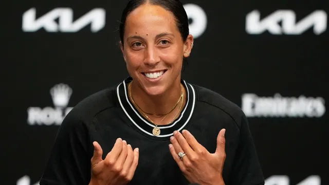 Madison Keys celebrates her Australian Open championship