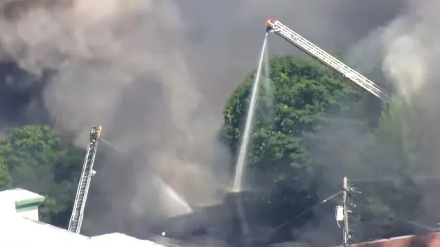 Firefighters face intense blaze at vacant building in Wakefield