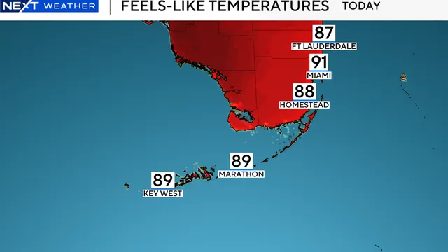 South Florida swelters as high humidity raises temperatures into the 90s