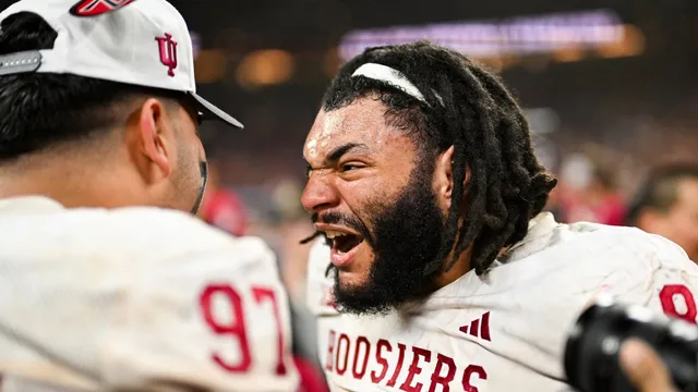 Stephen Daley gets injured celebrating Indiana's Big Ten win