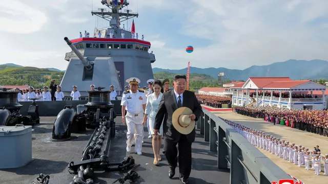 North Korea showcases naval ambitions by launching repaired warship