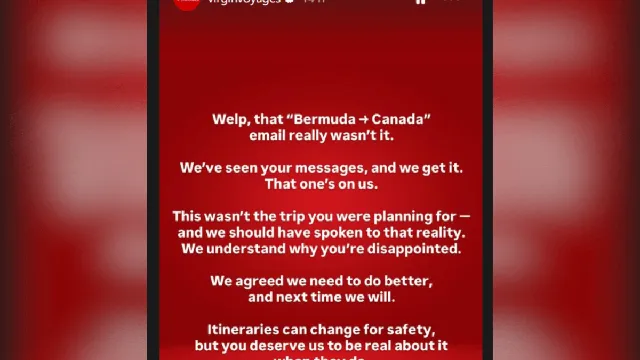 Virgin Voyages changes Bermuda cruise to Canada due to safety concerns