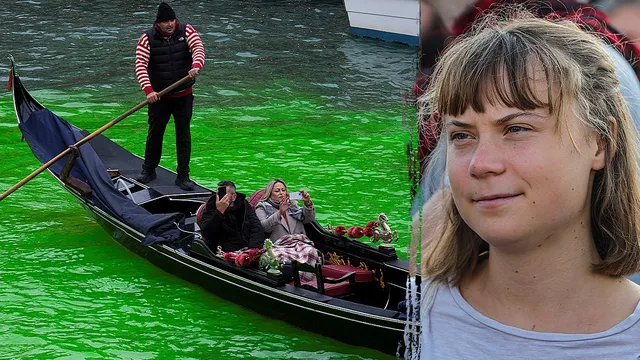 Greta Thunberg and activists banned from Venice after dyeing Grand Canal green
