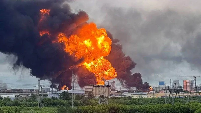 Ukrainian drones strike Russian oil depots, igniting major fires
